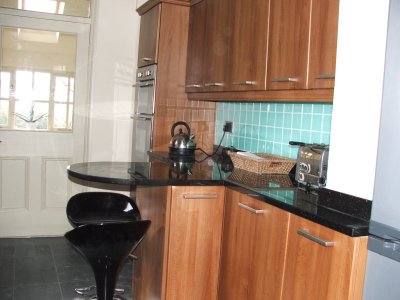Kitchen with granite floor